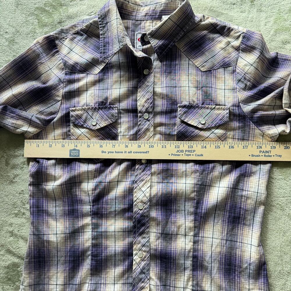 Roper Western Pearl Snap Shirt Plaid Rodeo Country Concert Womens Medium - Picture 9 of 14